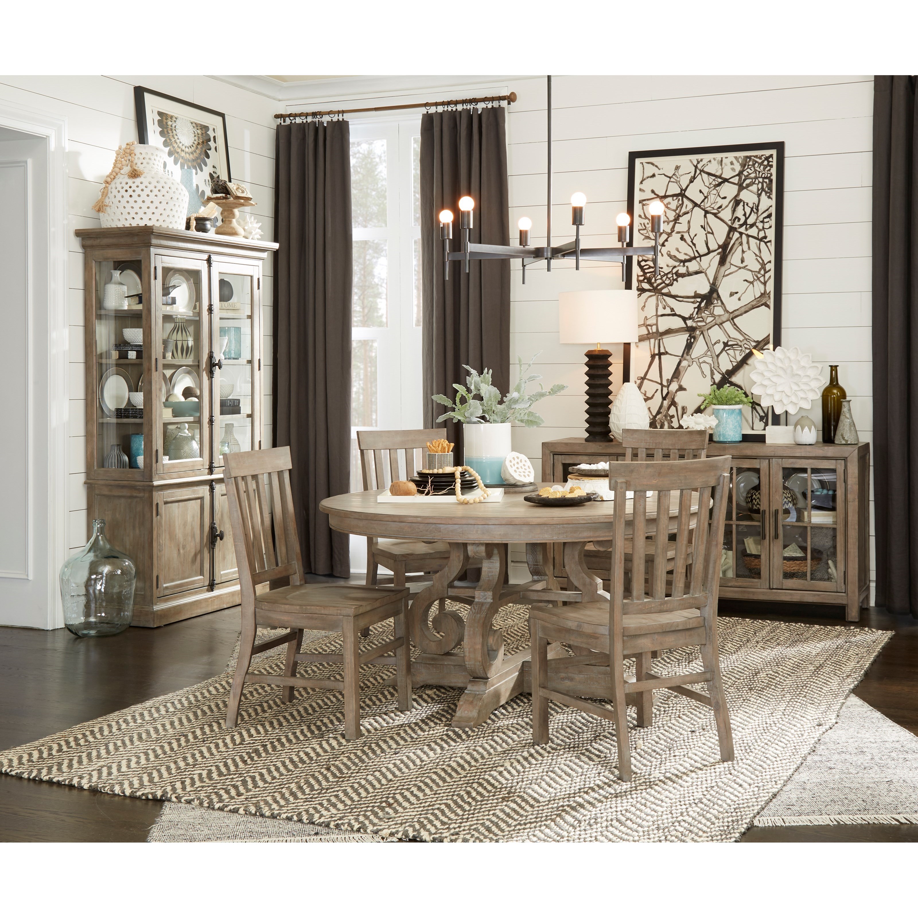 Casual round dining table and chairs shop
